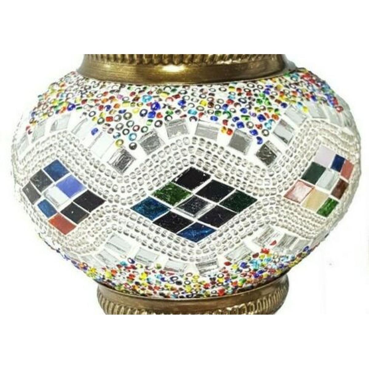Turkish Moroccan Table Desk Lamp Mosaic Glass CE - Style -21 - Green – image 6