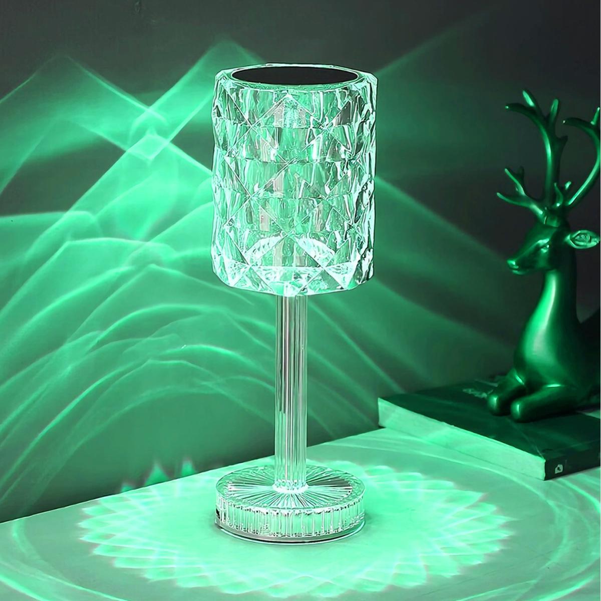 Crystal Glow Touch and Remote Control Decorative Table Lamp - Transparent