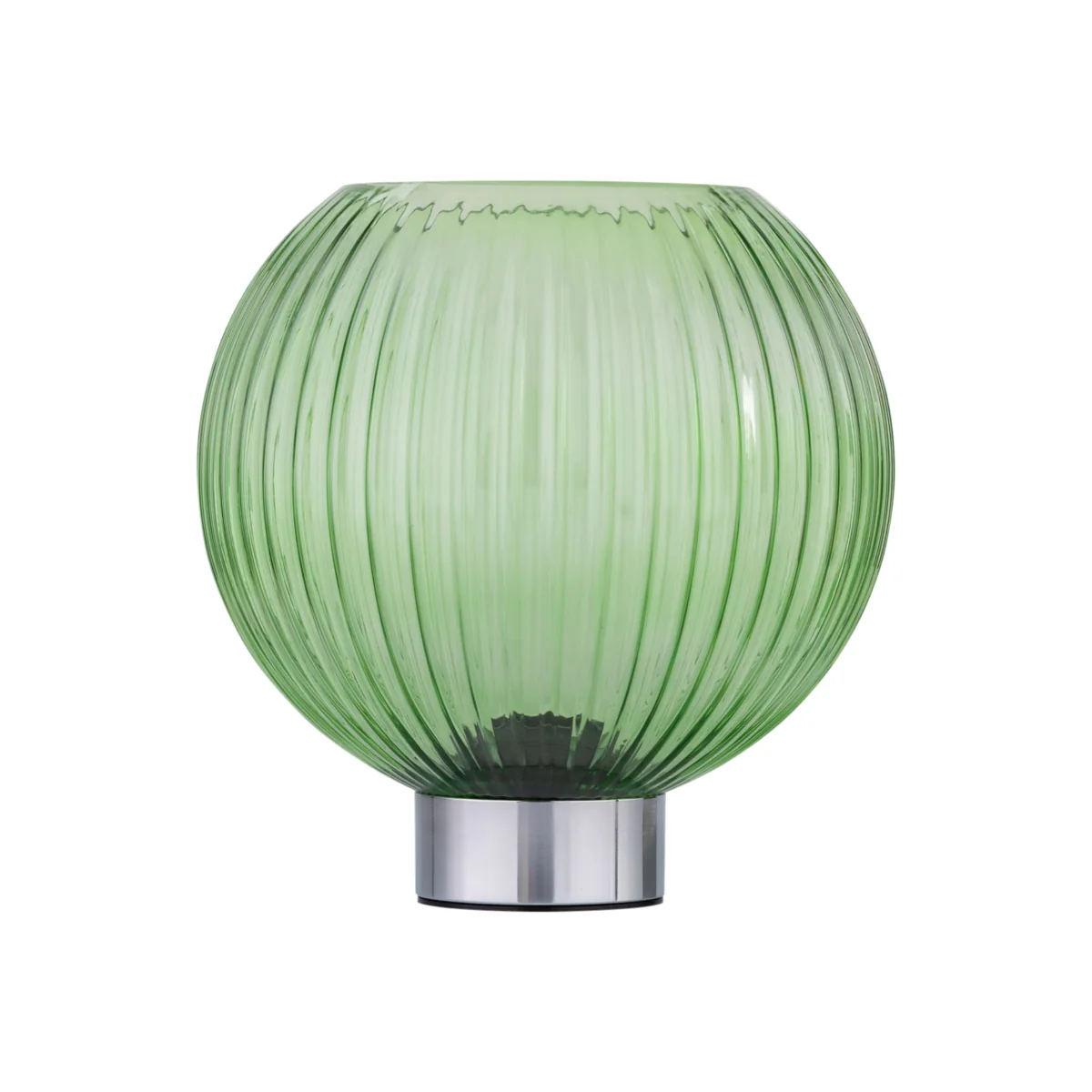 Betchley Battery Operated Chrome Lamp With Green Glass - Chrome & Green – image 1