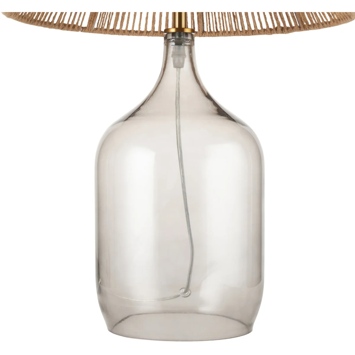 Kew Table Lamp With Shade - Smoked Glass And Natural Rattan – image 9
