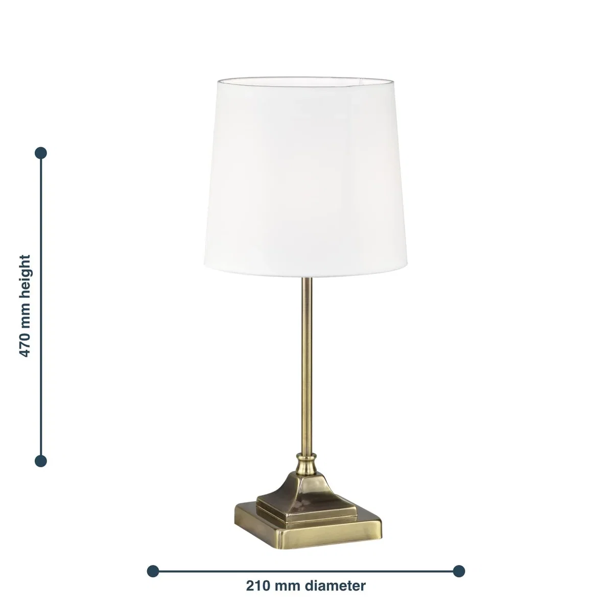 Aldersley Table Lamp With Shade - Antique Brass Plate And White Cotton – image 2