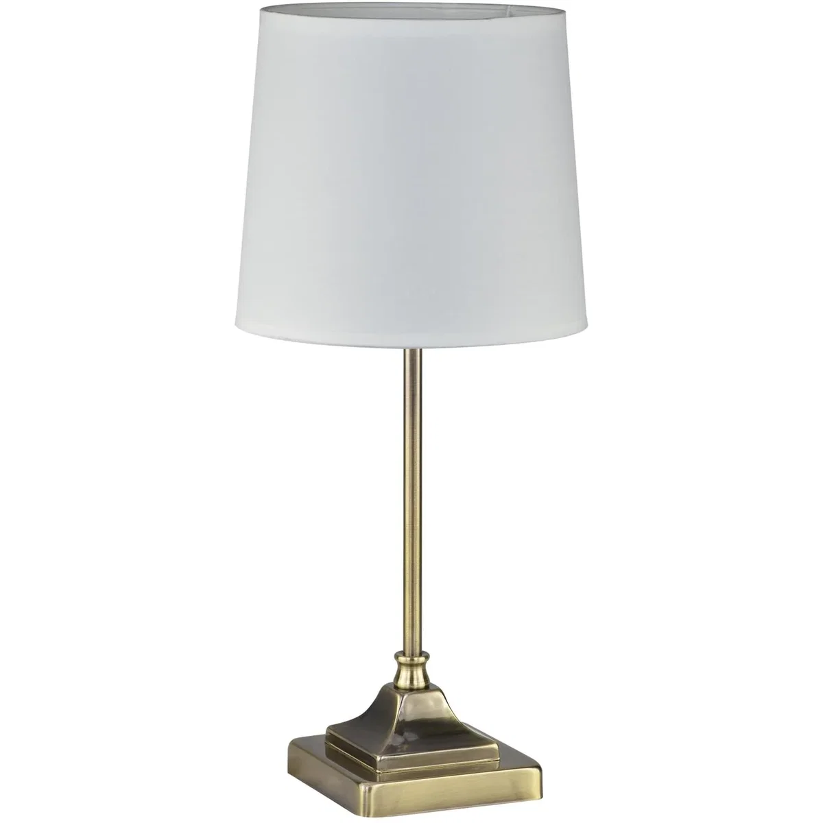 Aldersley Table Lamp With Shade - Antique Brass Plate And White Cotton – image 3