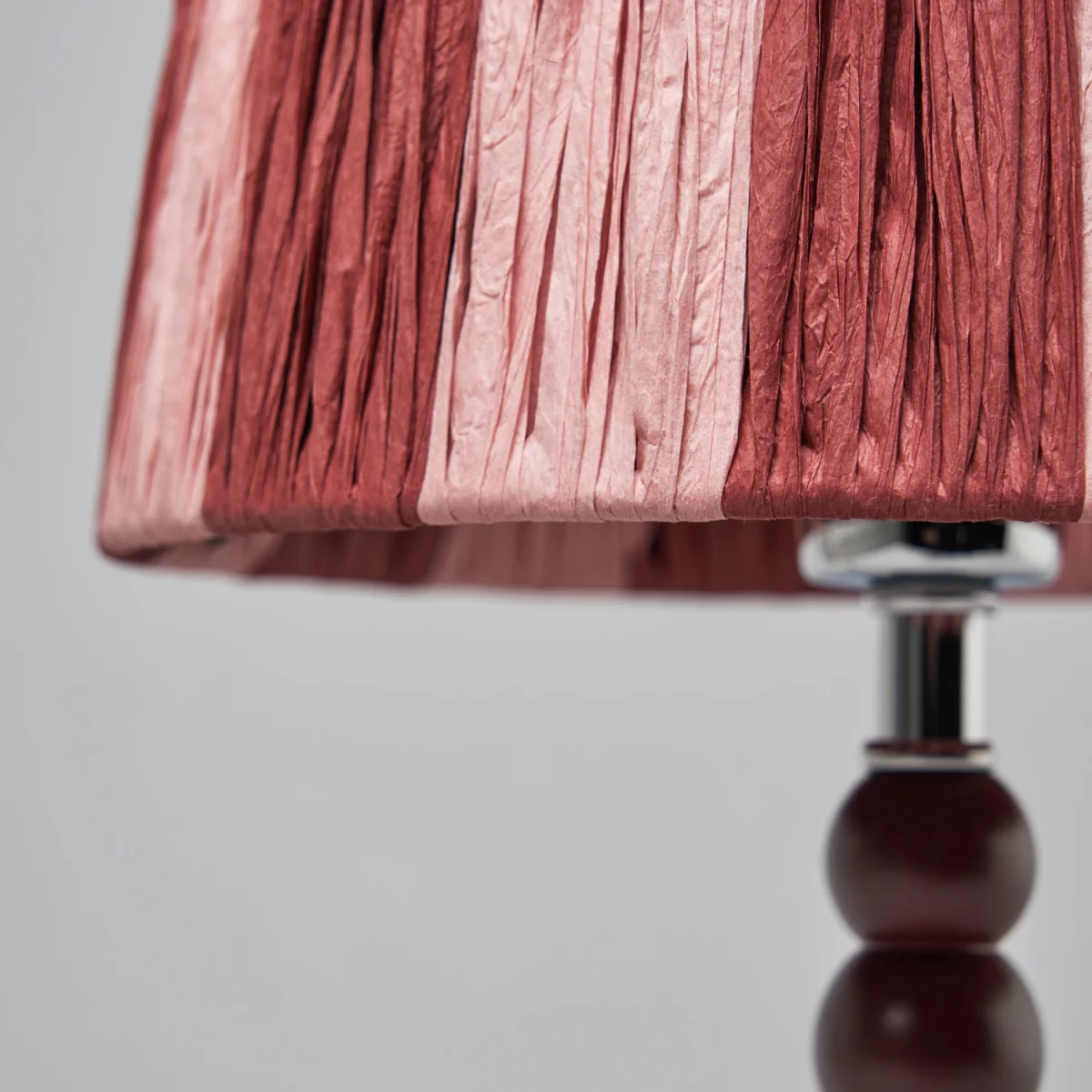 Dolly Wooden Bobble Table Lamp with Raffia Shade - Pink – image 3
