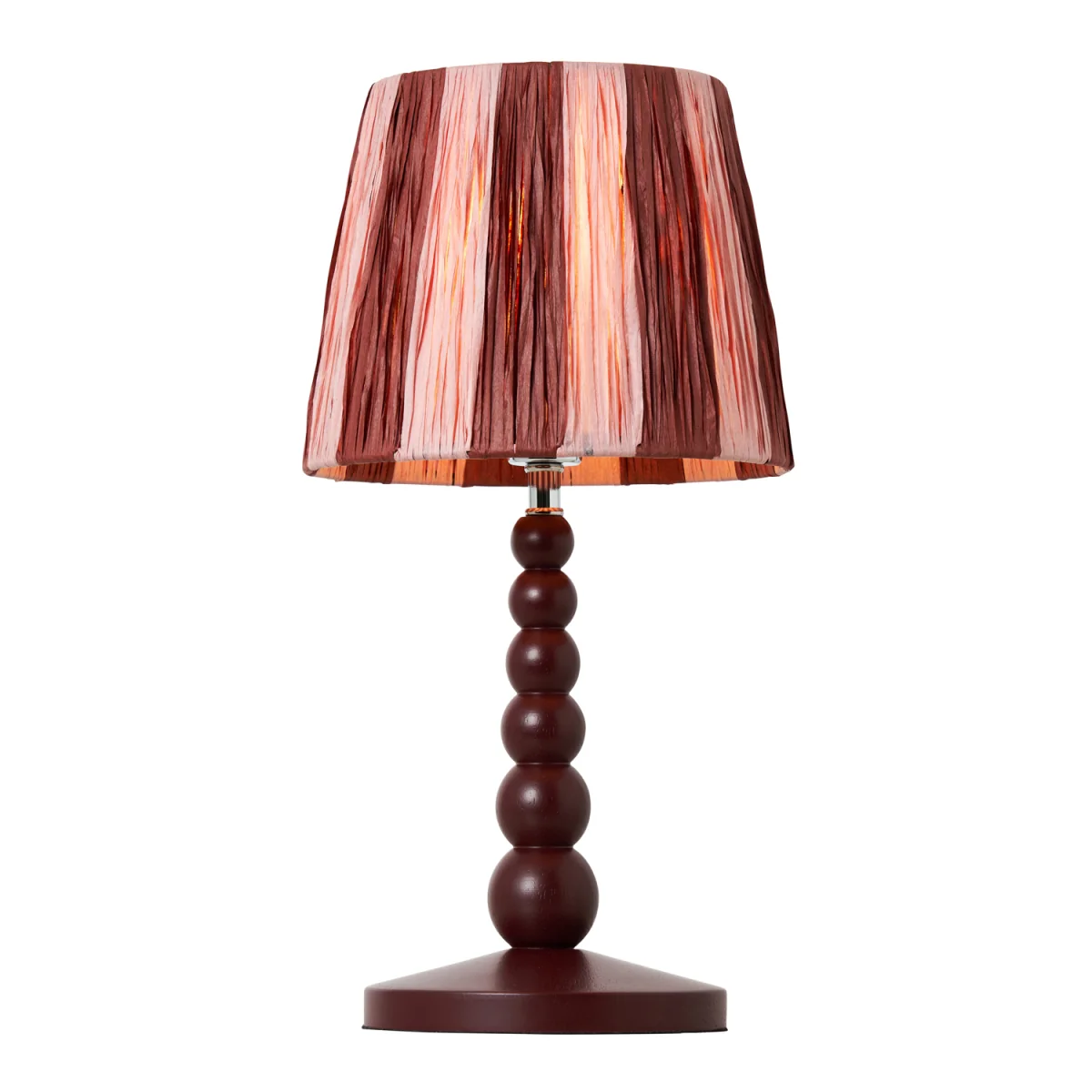Dolly Wooden Bobble Table Lamp with Raffia Shade - Pink – image 5