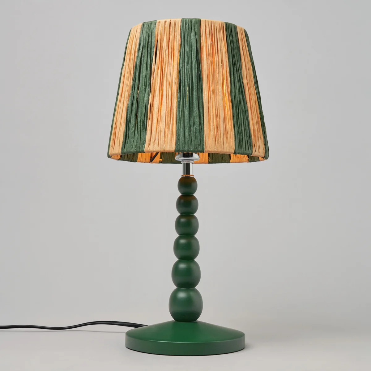 Dolly Wooden Bobble Table Lamp with Raffia Shade - Pink – image 7