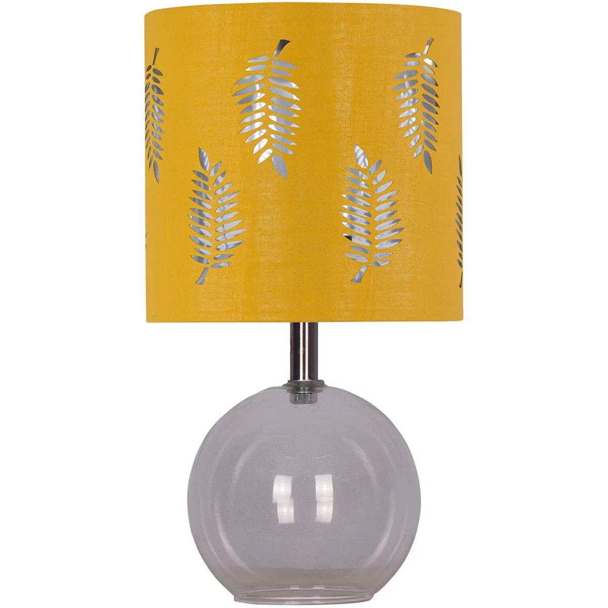 Set Of 2 Buck Clear Glass Table Lamps With Ochre Fern Shade - Clear & Ochre – image 2