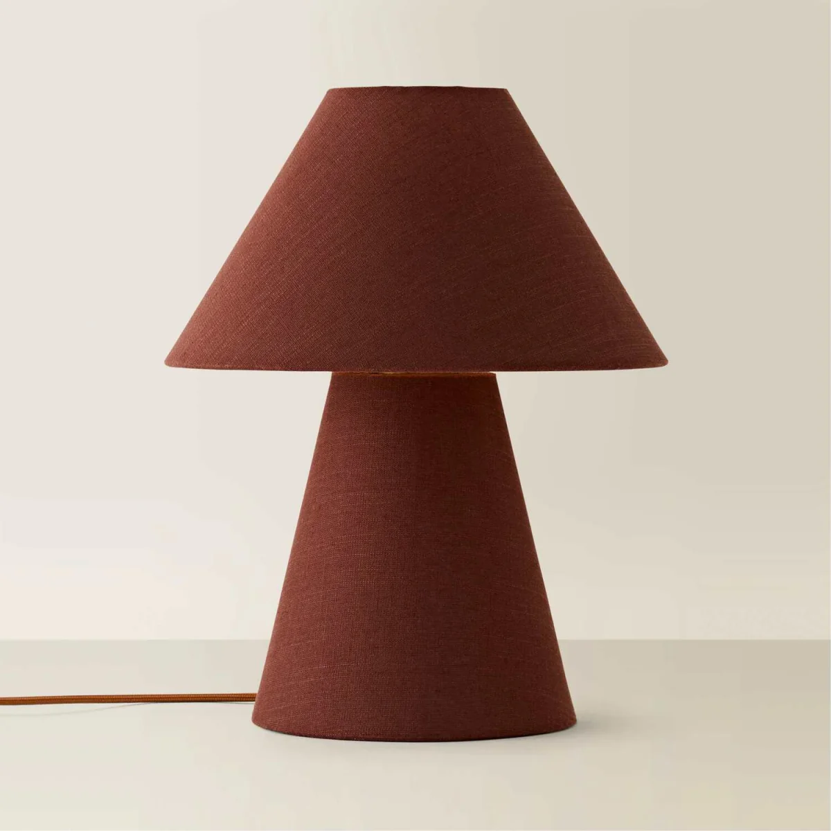 Gigi Tapered Full Fabric Conical Shade Table Lamp - Brown / Yes - Brown – image 2