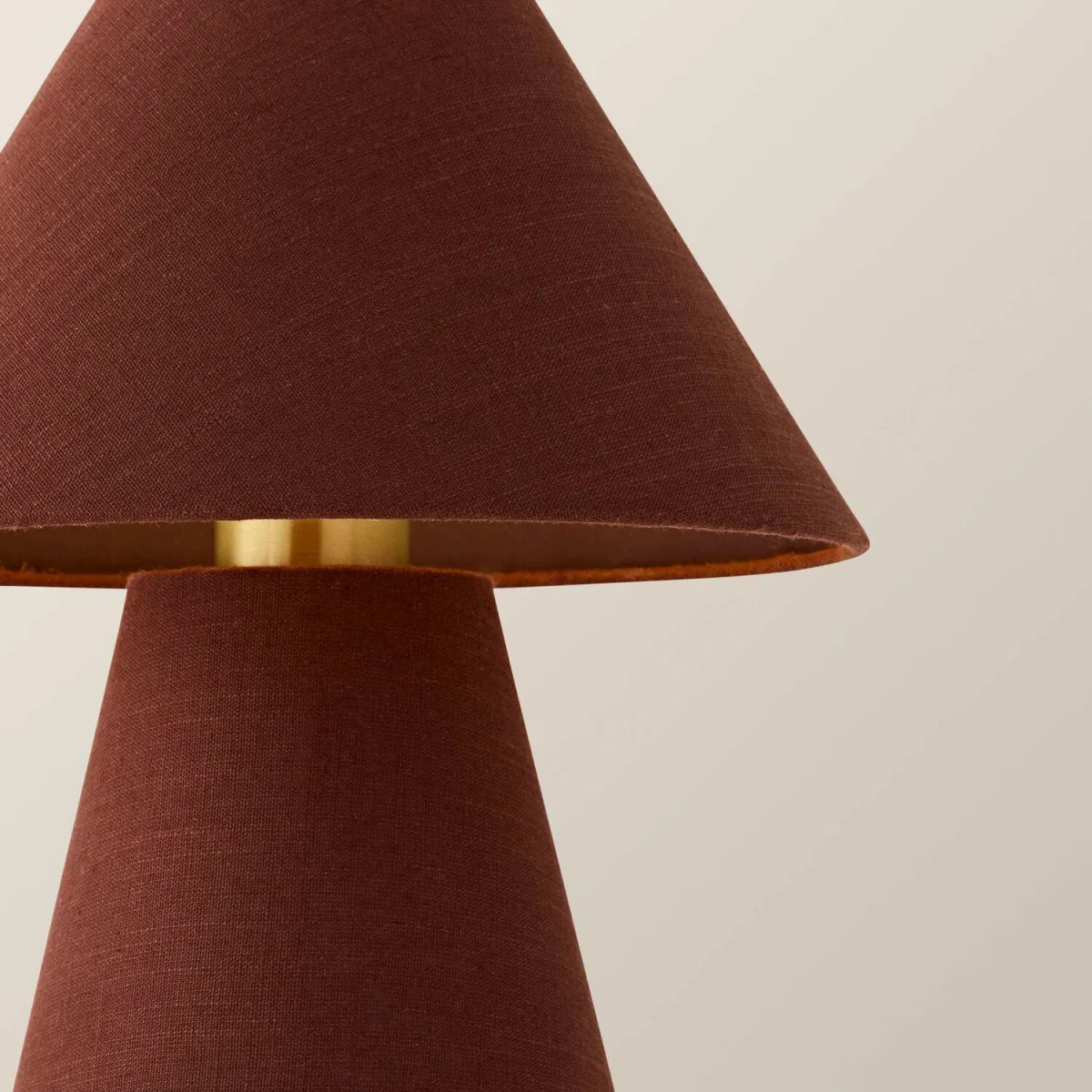Gigi Tapered Full Fabric Conical Shade Table Lamp - Brown / Yes - Brown – image 4