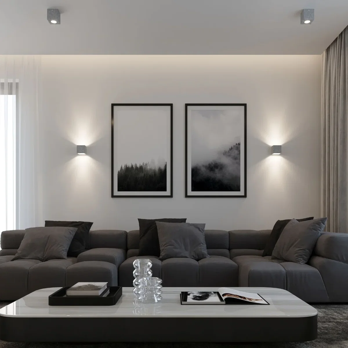 Ceiling lamp QUAD 1 black - black / Aluminium – image 28