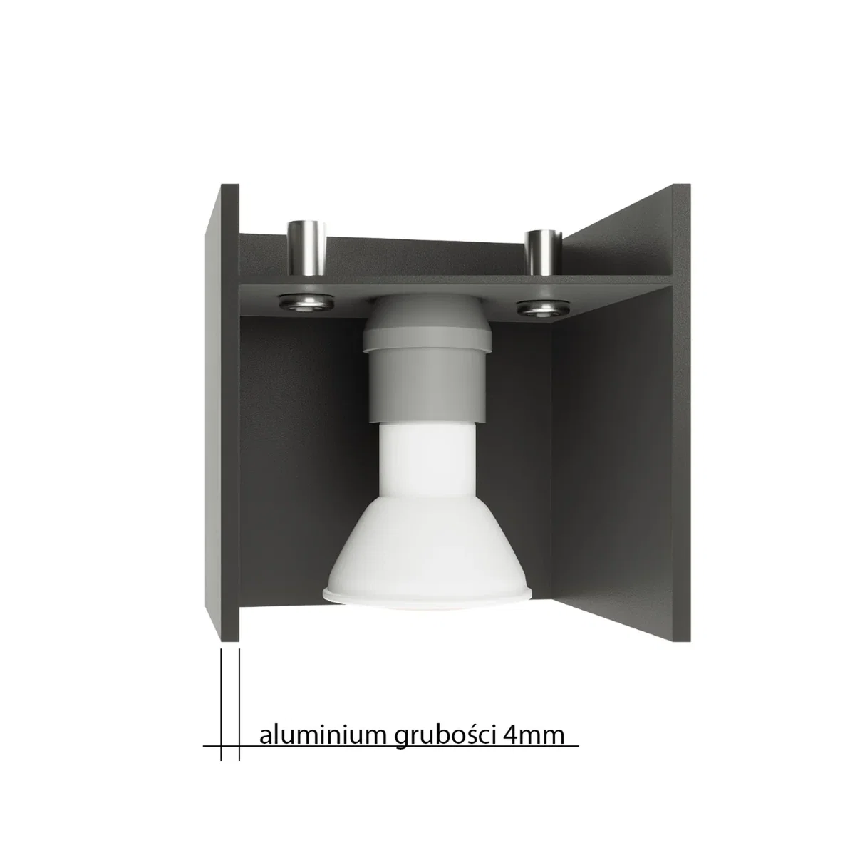 Ceiling lamp QUAD 1 black - black / Aluminium – image 4