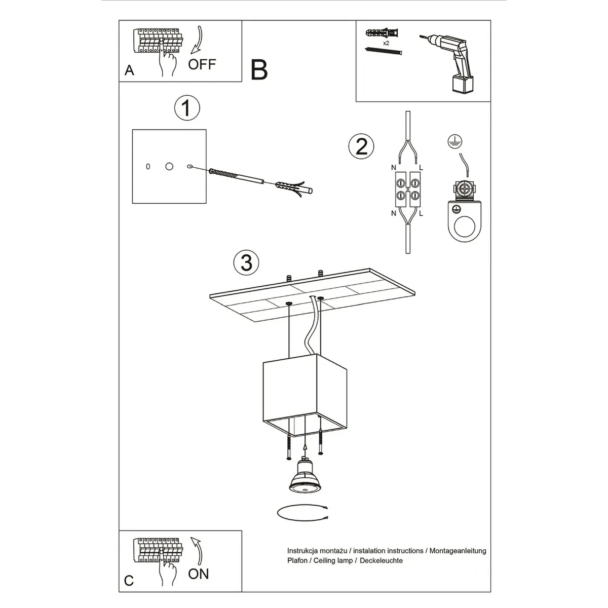 Ceiling lamp QUAD 1 black - black / Aluminium – image 40