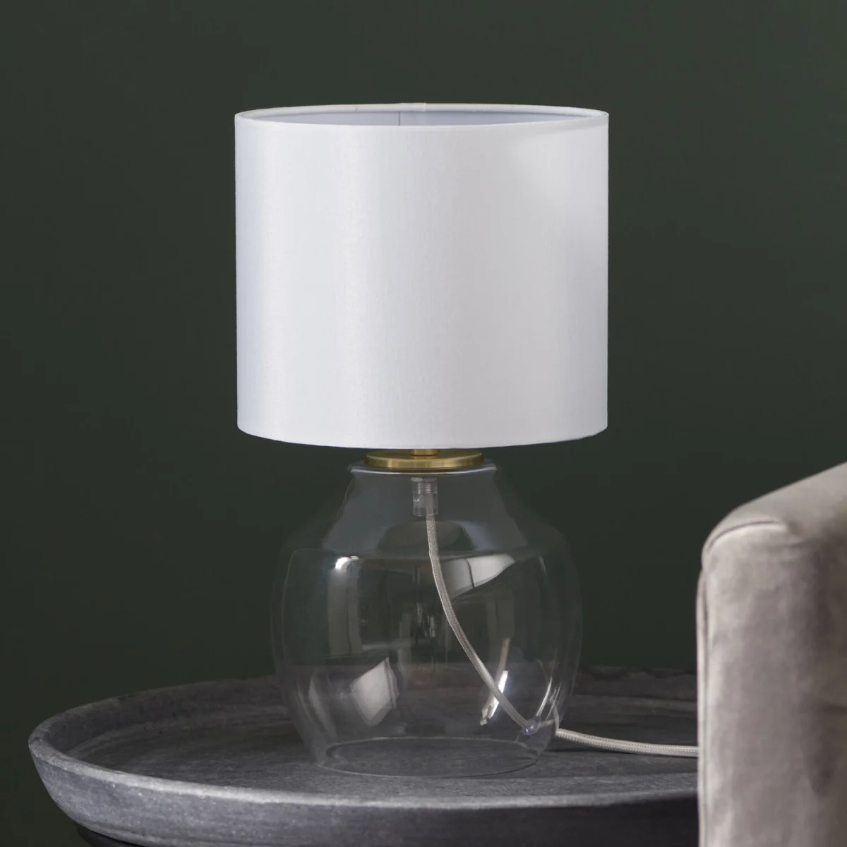 Fabia Table Lamp With Shade - Clear & White – image 4