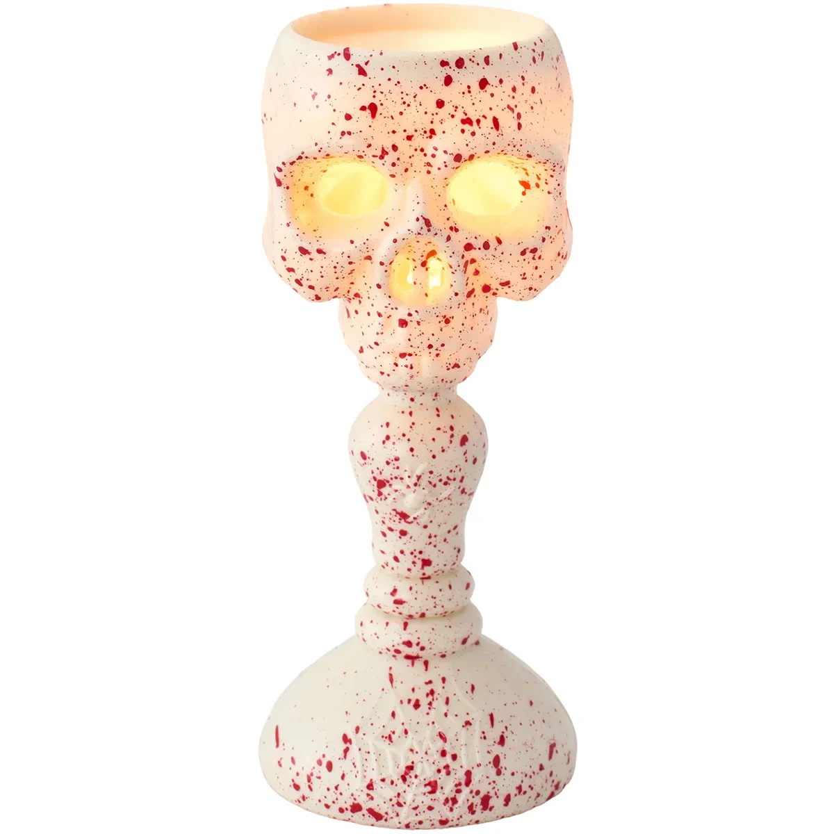 Halloween LED Two-Faced Skull Lamp - Beige with Blood Splatter Effect – image 3
