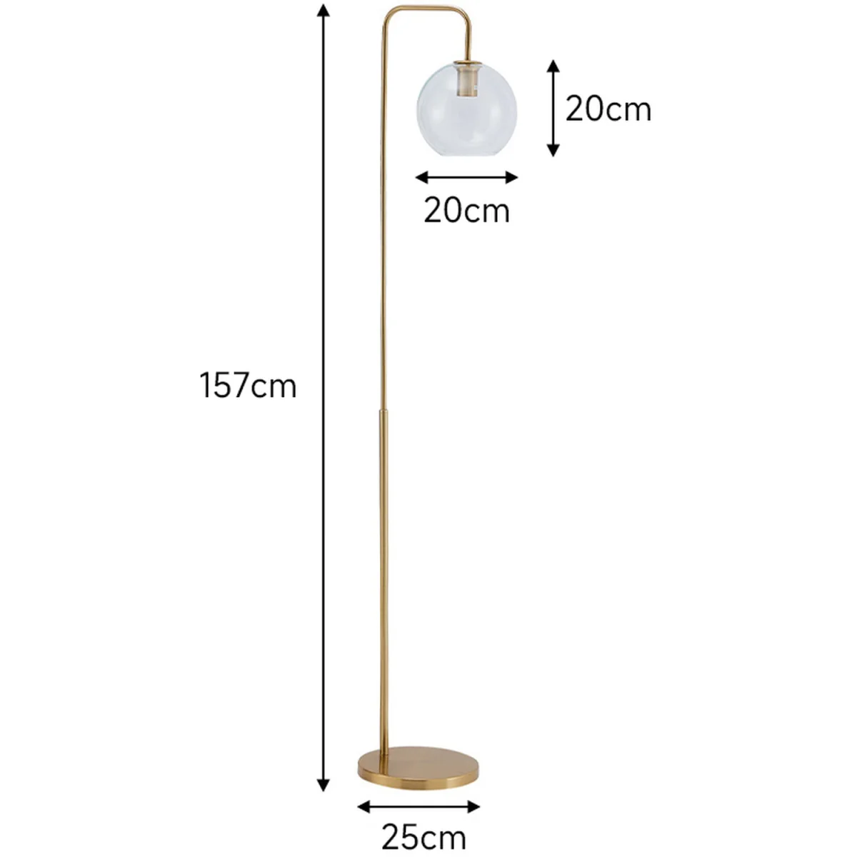 Contemporary Arc Arm Floor Lamp - Gold – image 7
