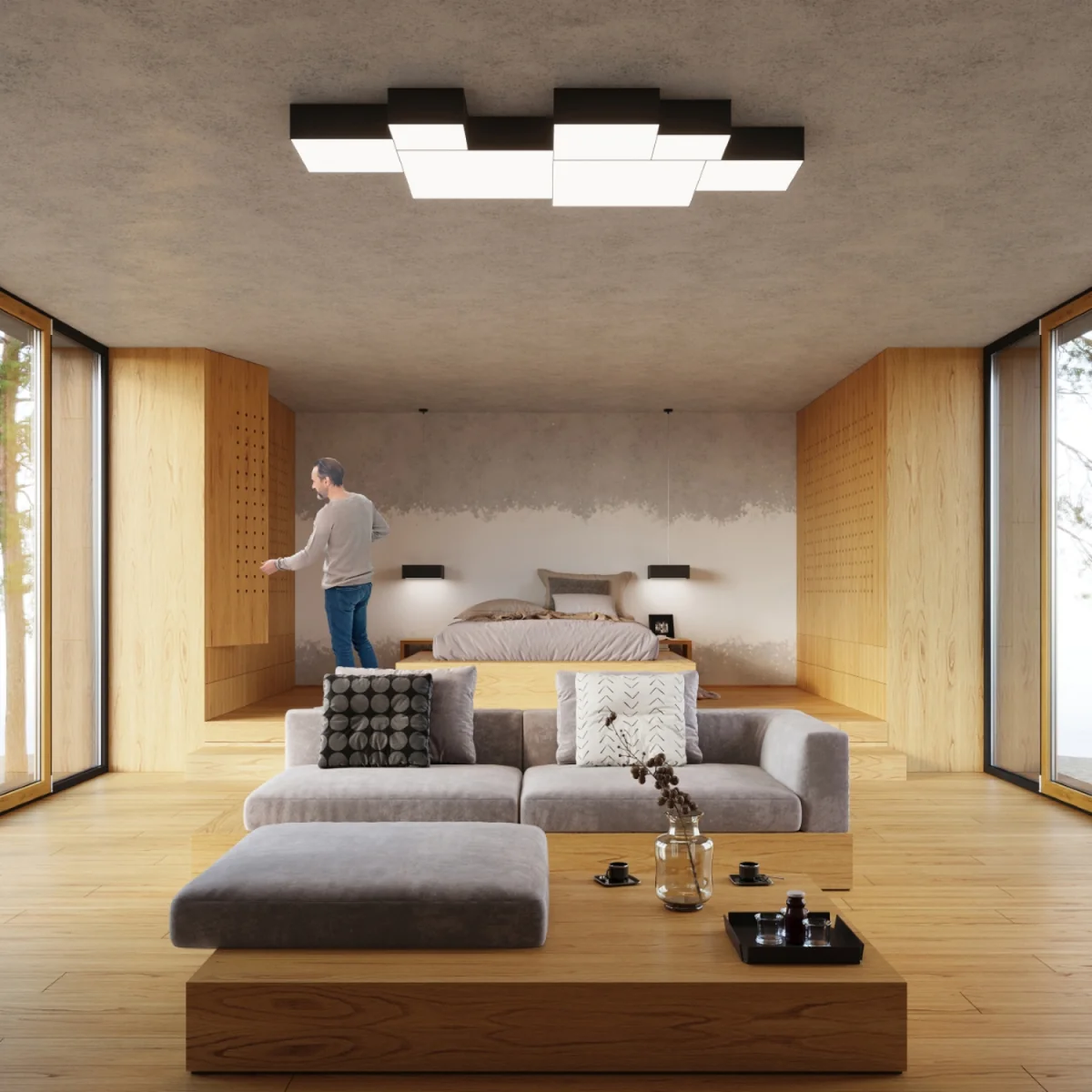 Ceiling lamp HORUS 55 grey - black – image 4