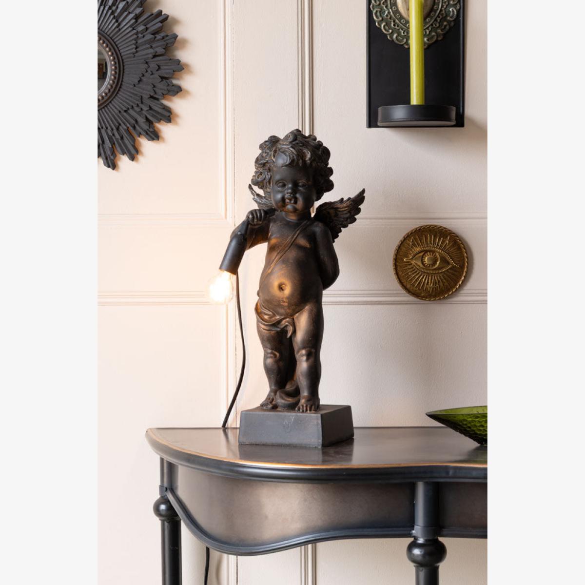 Quirky Black Cherub Table Lamp – image 1