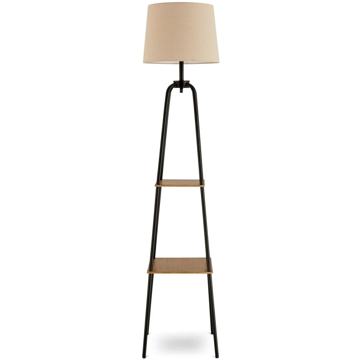 Kessia Black Standing Floor Lamp with Shelves - Black – image 6
