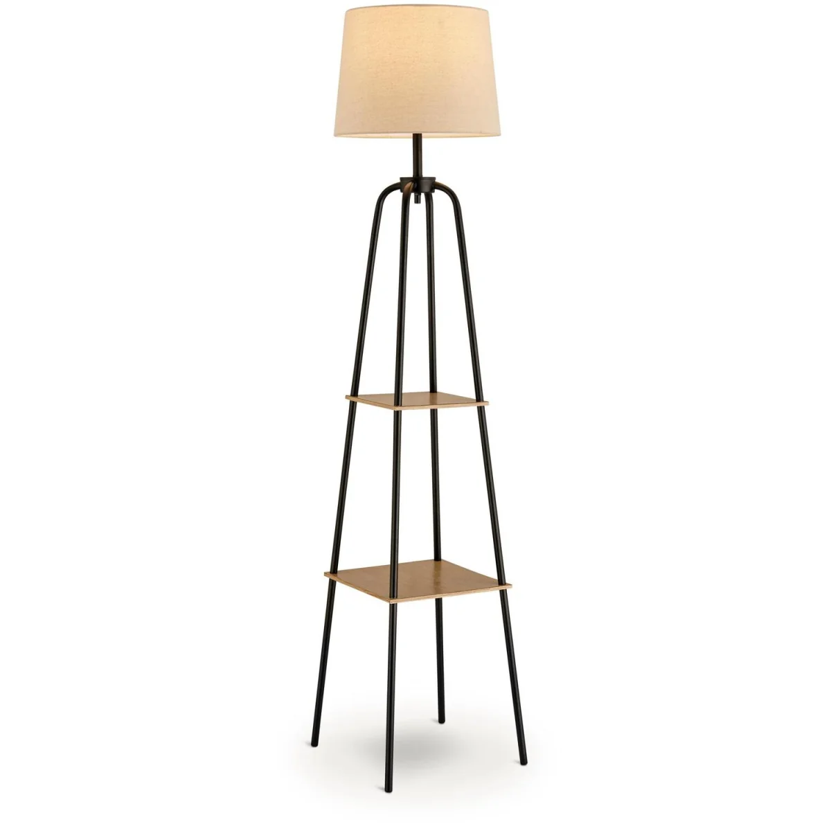 Kessia Black Standing Floor Lamp with Shelves - Black – image 7