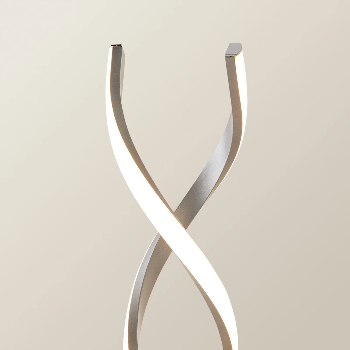 Infinity Matte Silver Double Twist Integrated LED Floor Lamp - Silver / No - Silver – image 2
