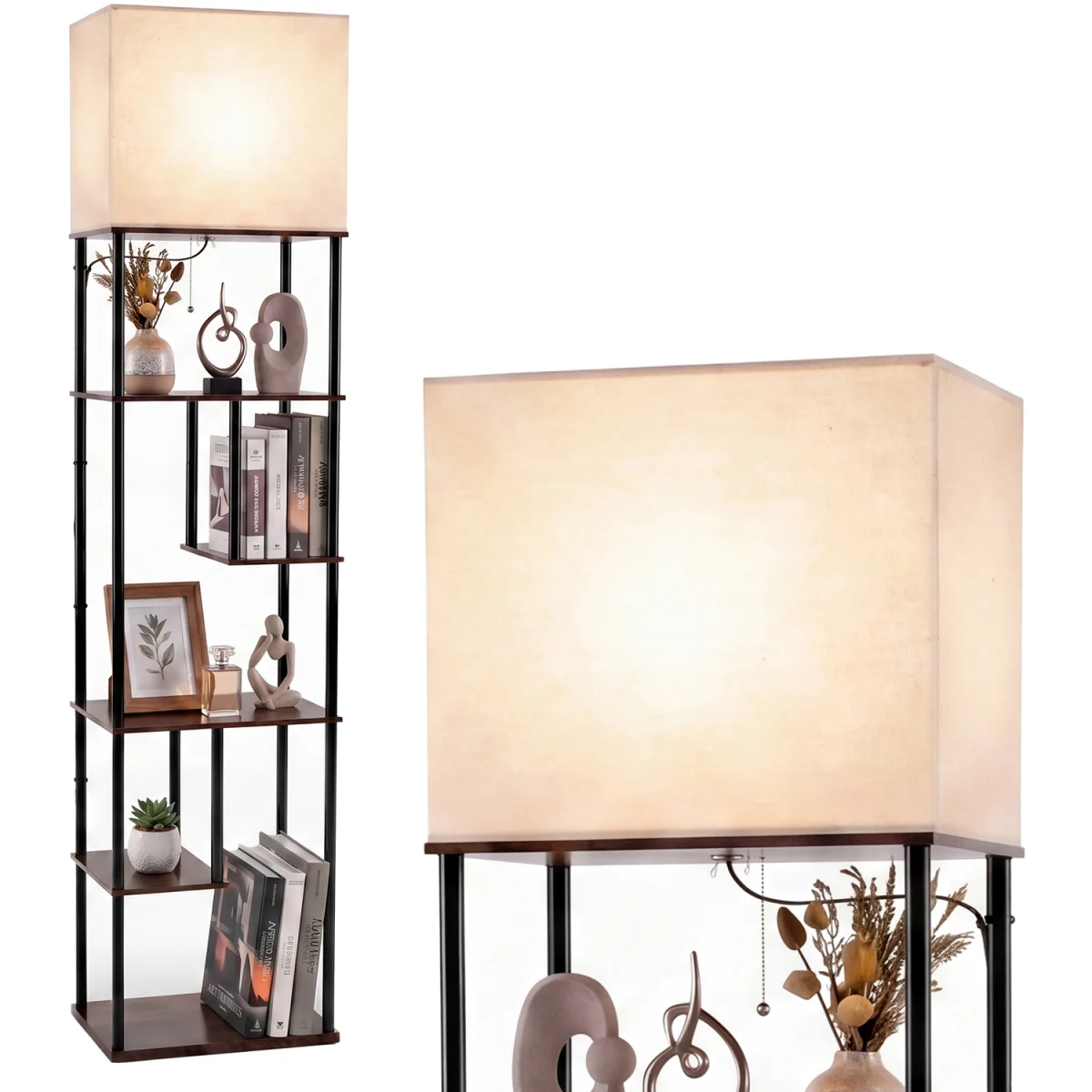 5-Tier Industrial Shelf Lamp - Brown – image 2