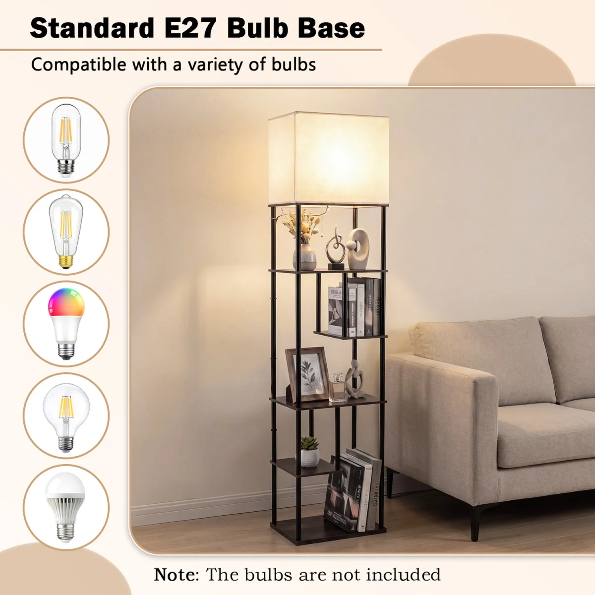 5-Tier Industrial Shelf Lamp - Brown – image 5
