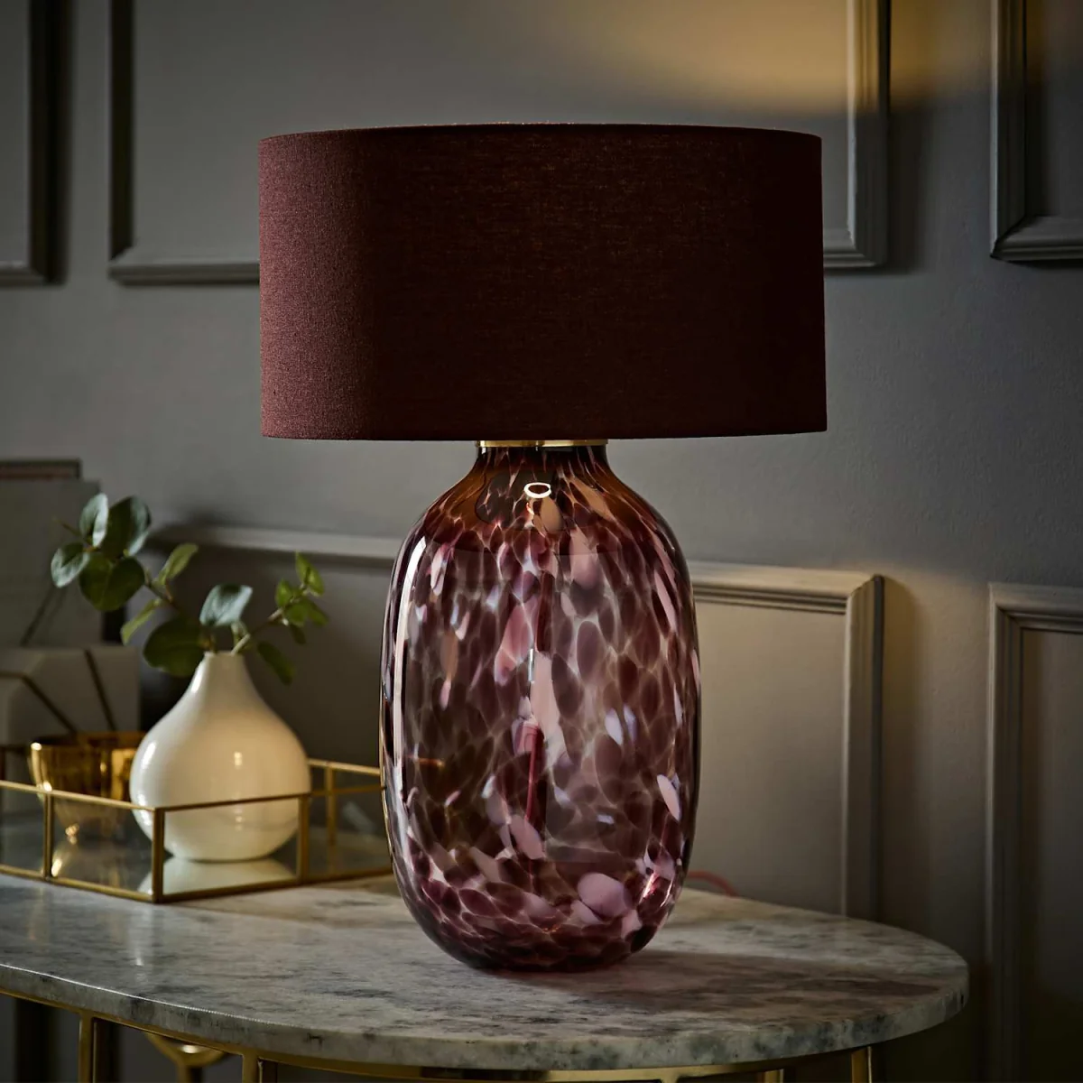 Belinda Confetti Glass Table Lamp - Burgundy / Yes – image 1