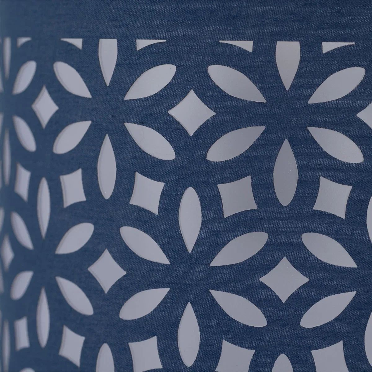 Chrome Arched Table Lamp With Navy Blue Laser Cut Shade - Chrome & Blue – image 5