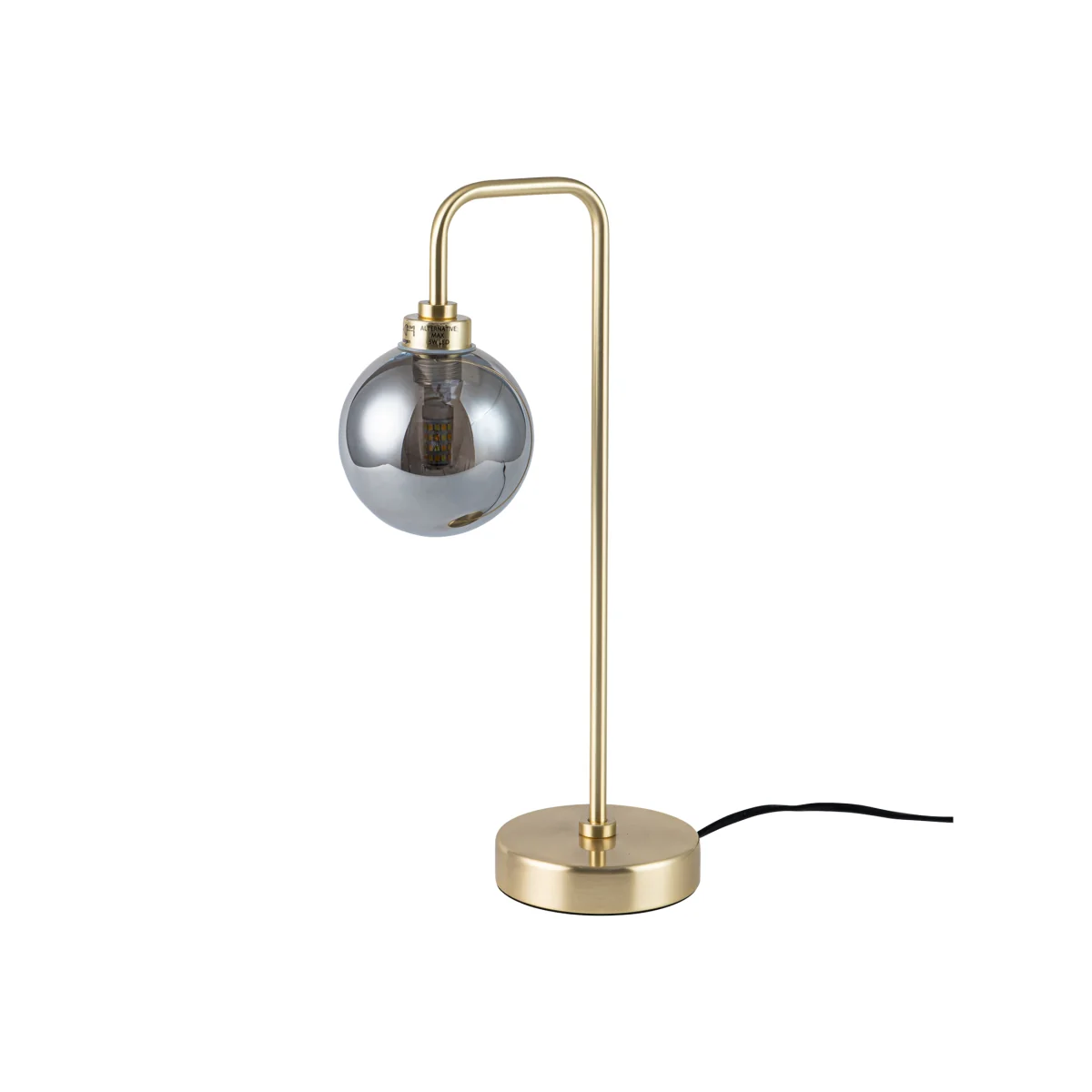 First Choice Lighting Toner Table Lamp - Satin Brass Plate And Smoked Glass – image 1