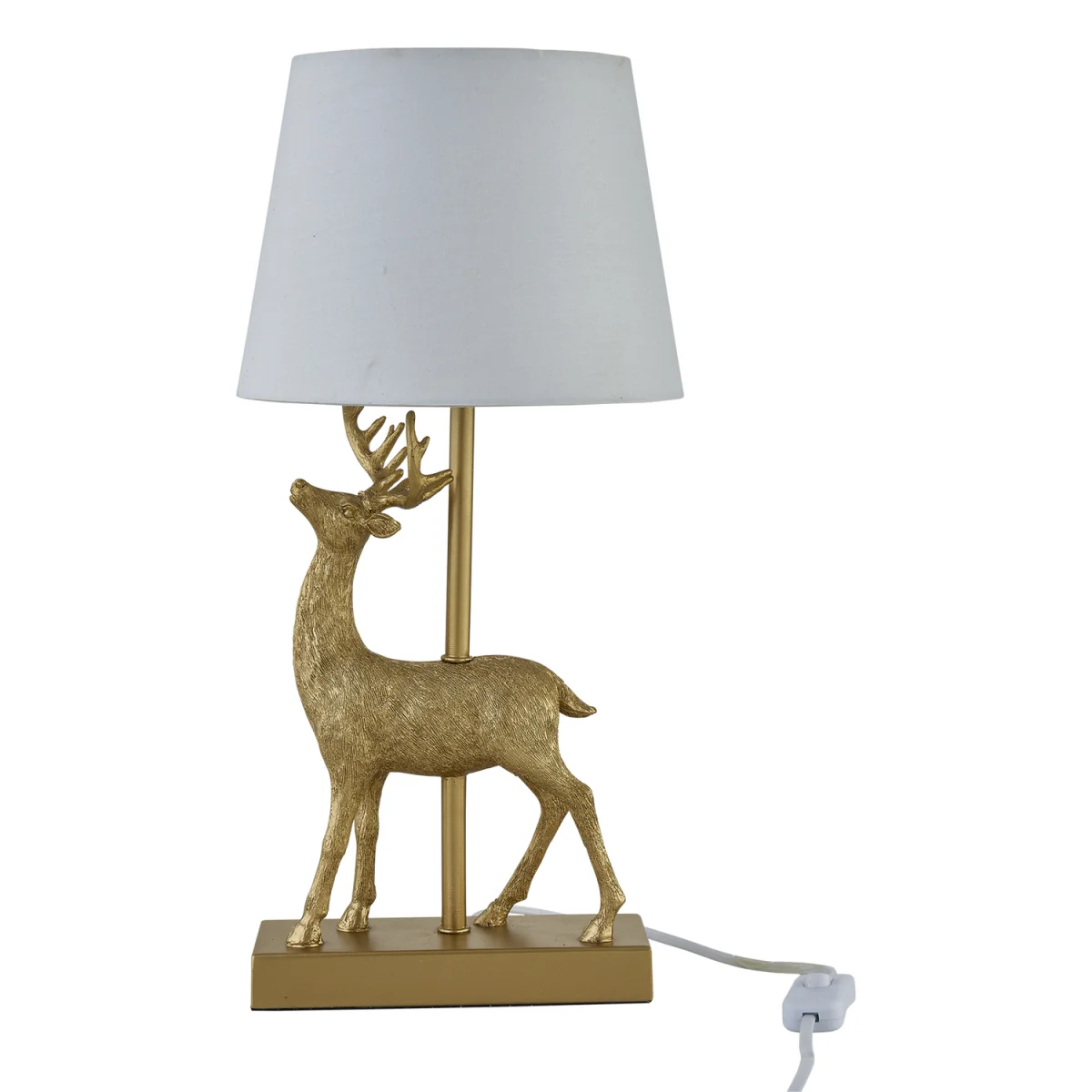 Grace Table Lamp With Shade - Gold Resin And White Cotton – image 2