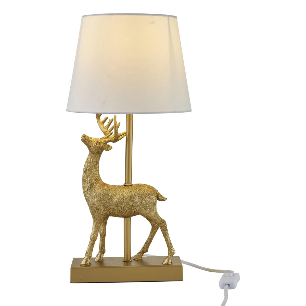 Grace Table Lamp With Shade - Gold Resin And White Cotton – image 3