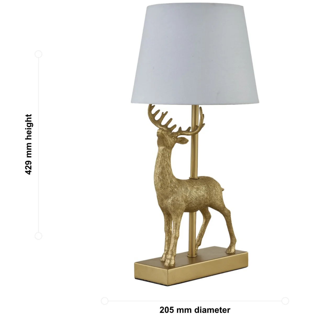 Grace Table Lamp With Shade - Gold Resin And White Cotton – image 7