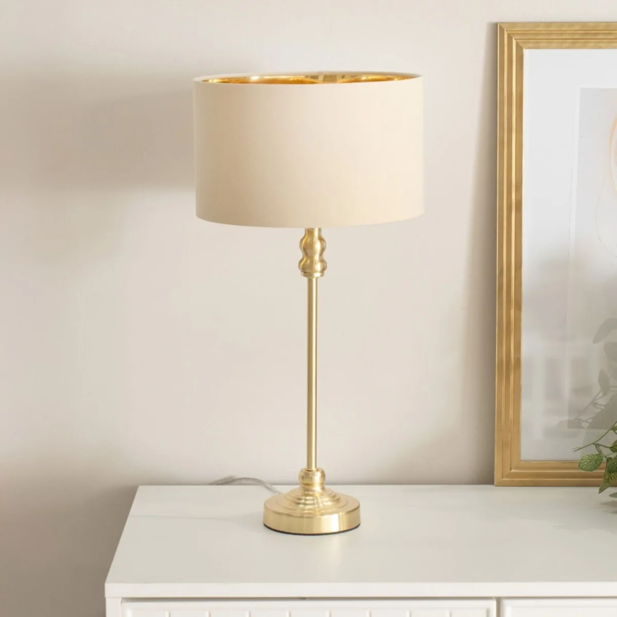 Maggie Black Candlestick Table Lamp with Metallic Shade - Natural & Gold / 0.66kg – image 3