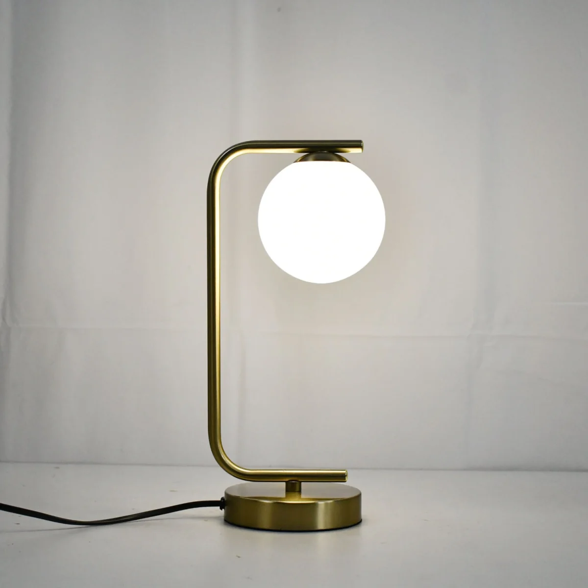 Grosvenor Table Lamp - Satin Brass Plate And White Glass – image 2