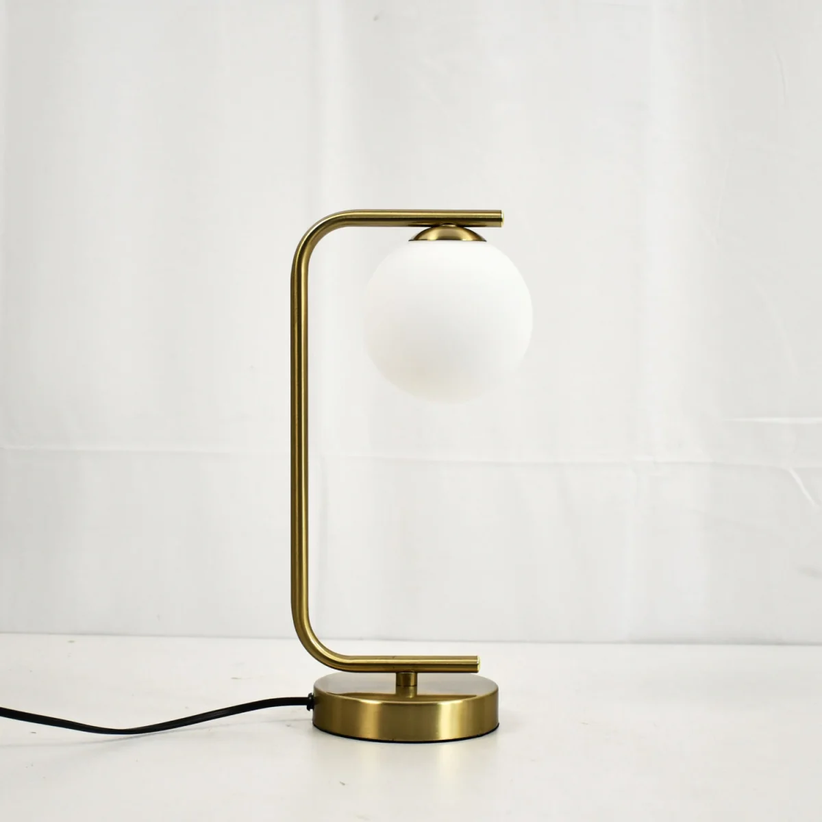 Grosvenor Table Lamp - Satin Brass Plate And White Glass – image 4