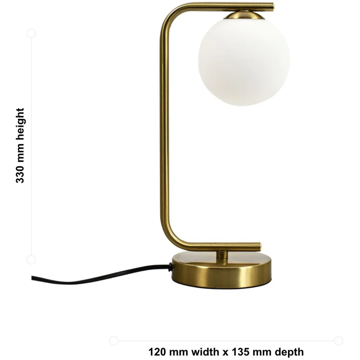 Grosvenor Table Lamp - Satin Brass Plate And White Glass – image 7