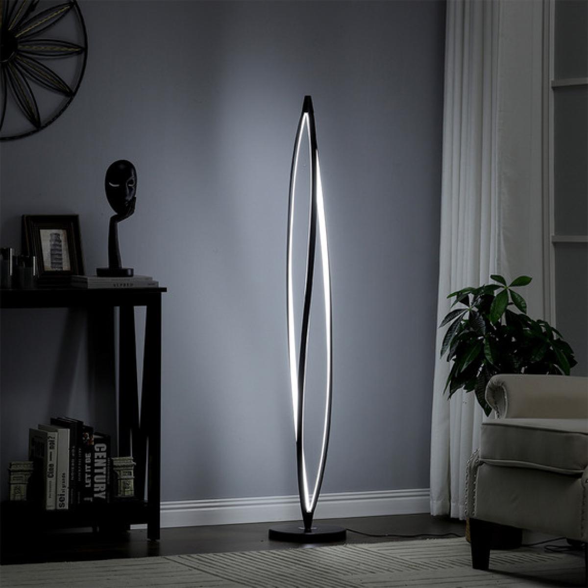 Modern LED Floor Lamp Beside Table Light Bedroom - Black / Iron Metal Acacia / 5kg
