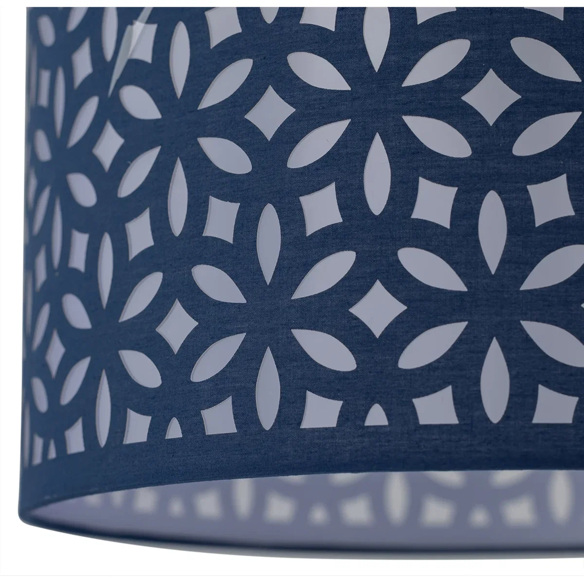 Set Of 2 Aura Satin Brass Lamps With Navy Blue Cut Out Shades - Satin Brass & Blue – image 2