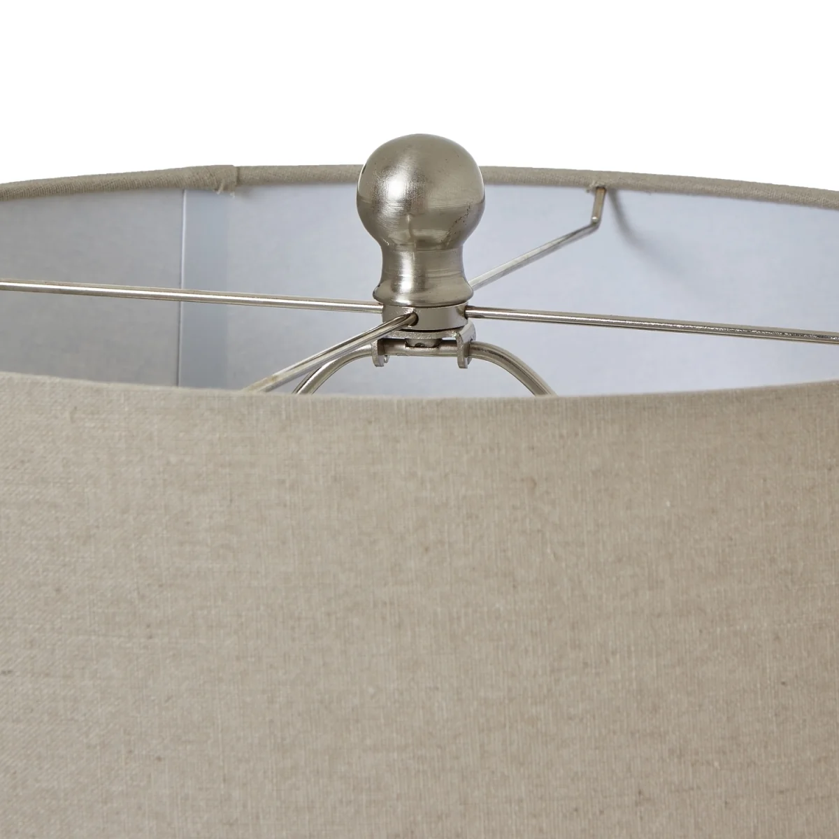 Beaded Ceramic Lamp With Linen Shade For Elegant Interiors - White – image 2