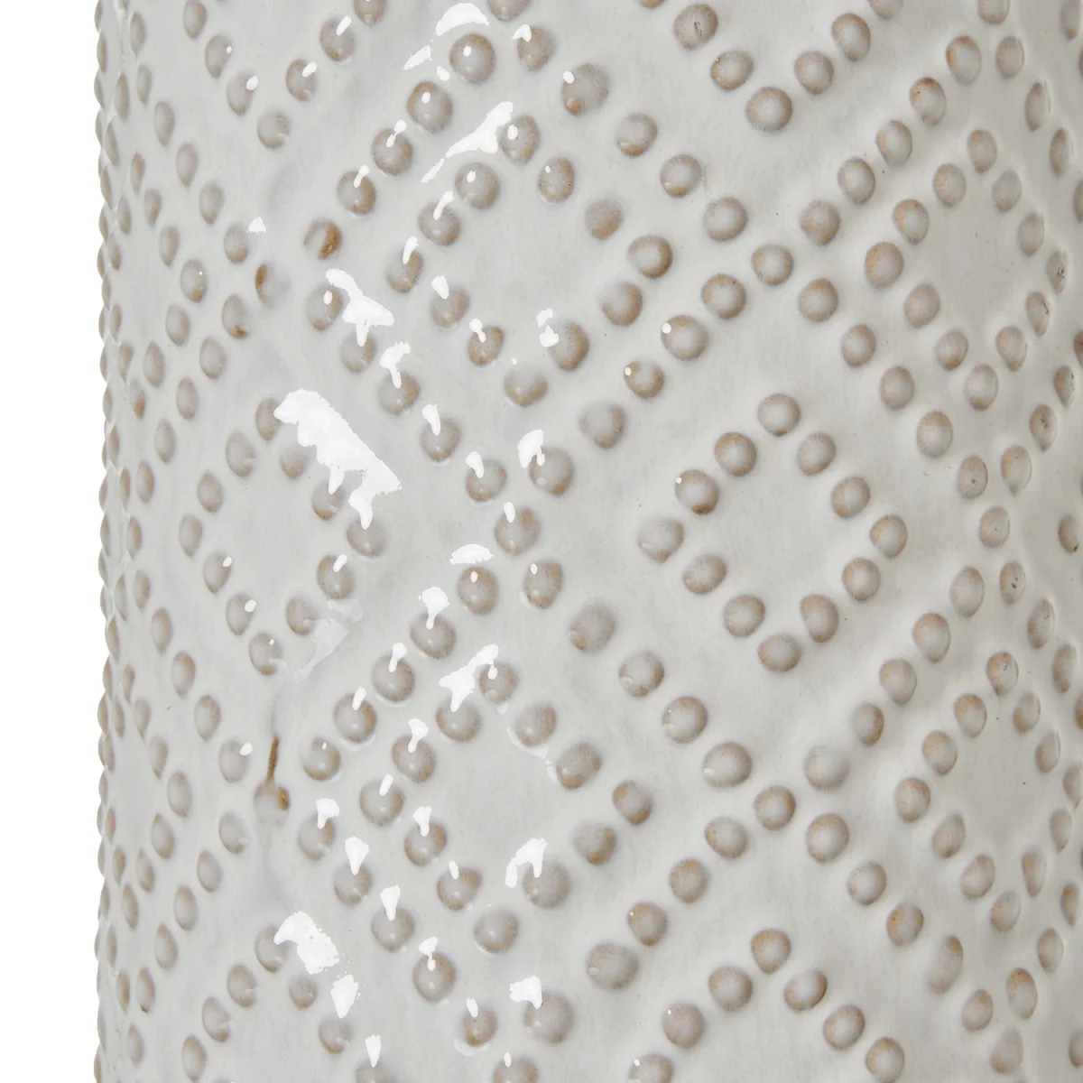 Beaded Ceramic Lamp With Linen Shade For Elegant Interiors - White – image 3