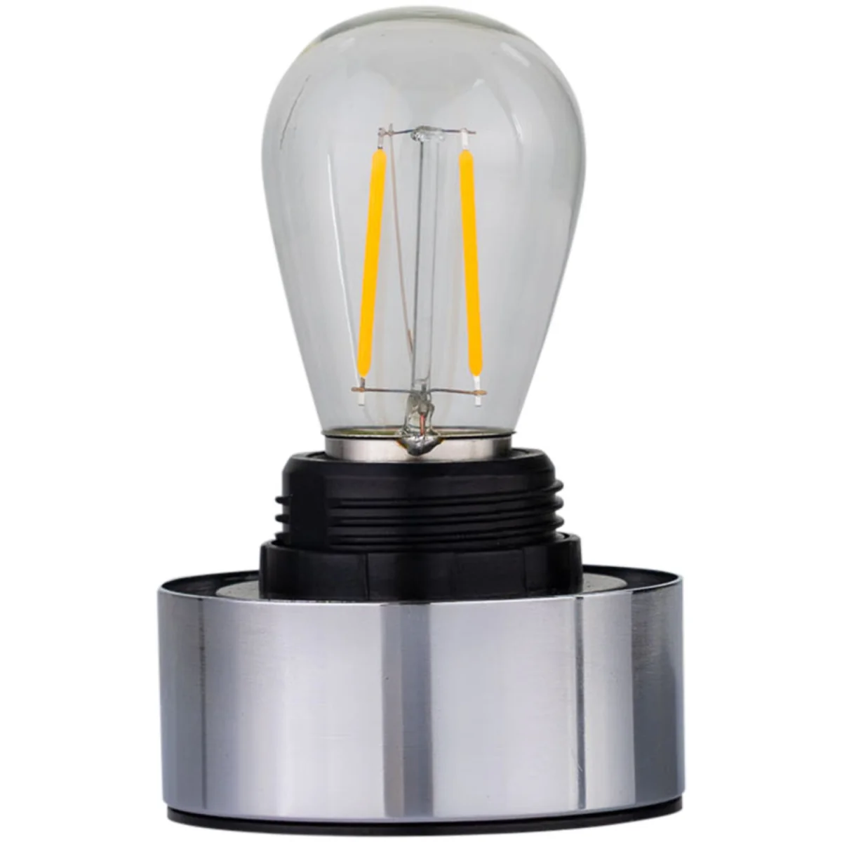 Set Of 2 Betchley Table Lamps - Chromed Plastic And White Ribbed Glass – image 2