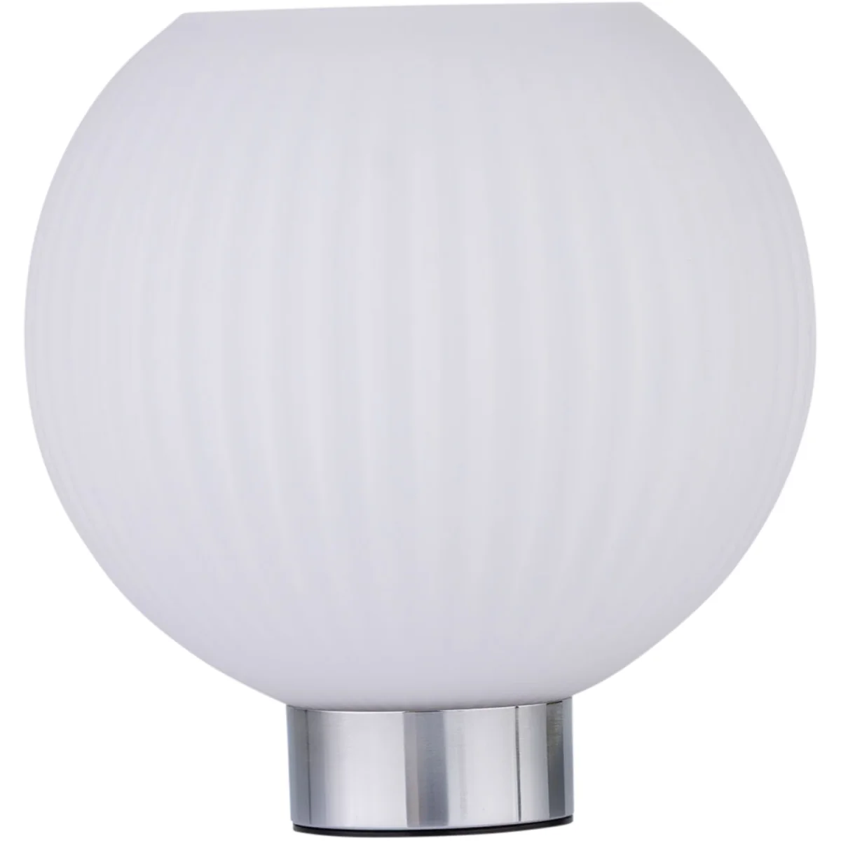 Set Of 2 Betchley Table Lamps - Chromed Plastic And White Ribbed Glass – image 4