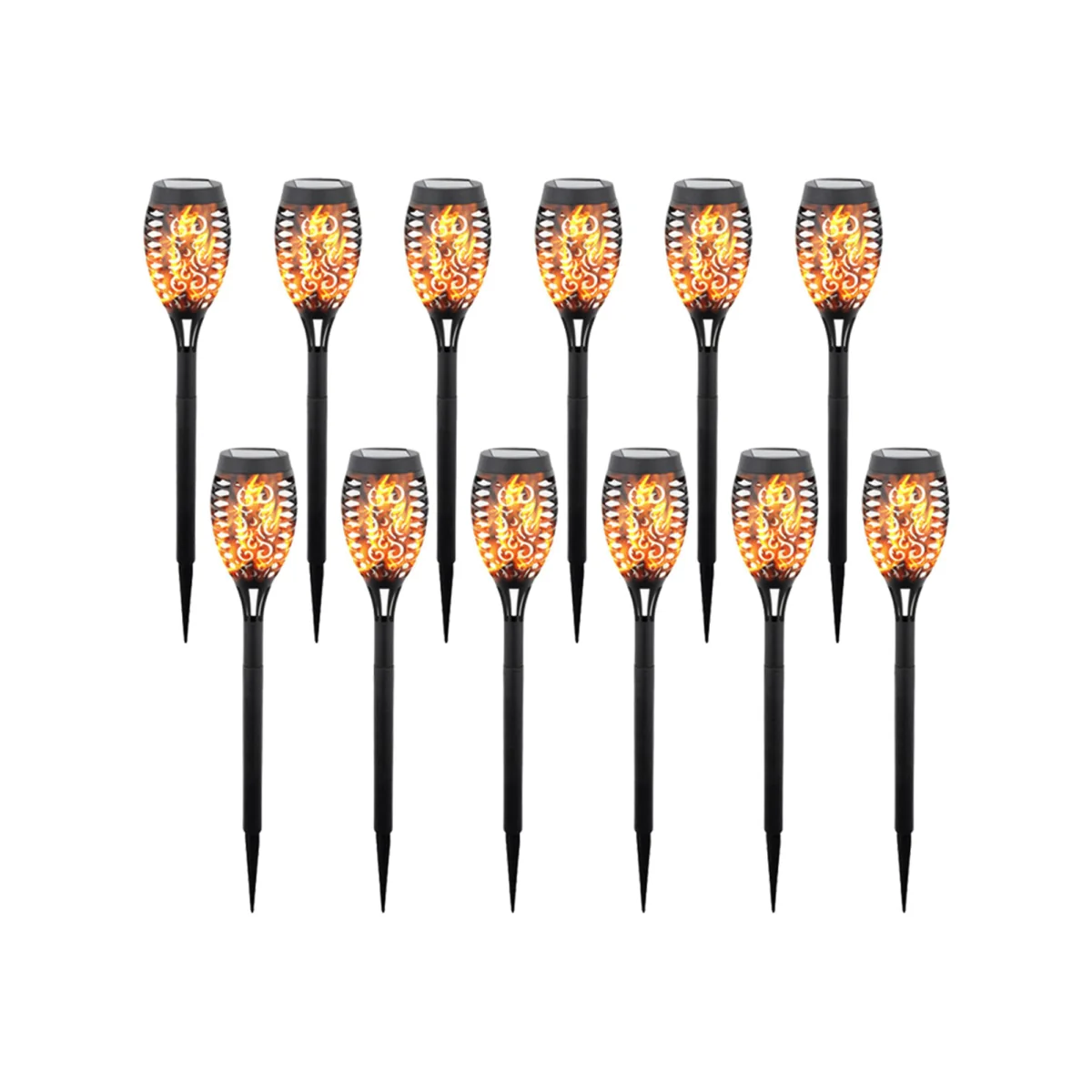 Solar Garden Lights Outdoor Waterproof LED Pathway Lawn Stake Lights - Black – image 1