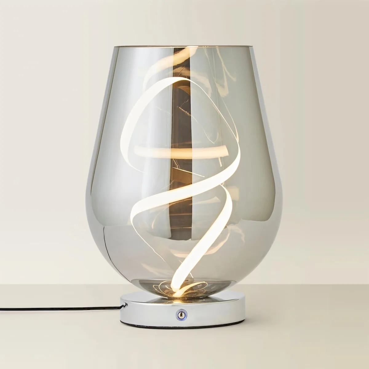 Helix Smoked Glass Integrated LED Table Lamp - Smoked Grey – image 3