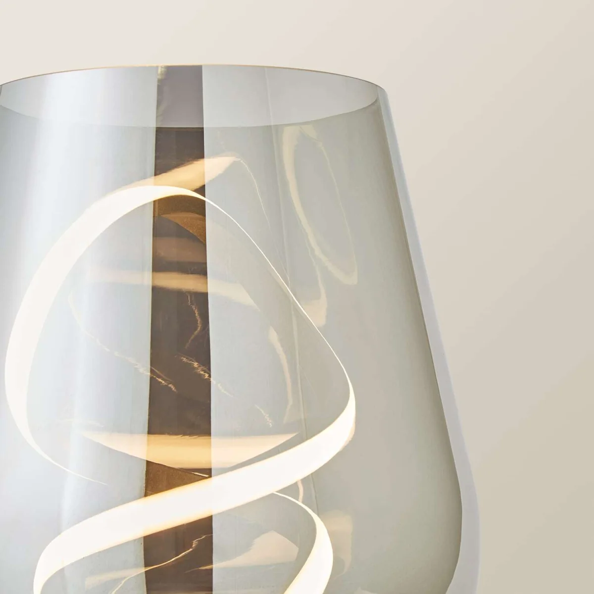 Helix Smoked Glass Integrated LED Table Lamp - Smoked Grey – image 4