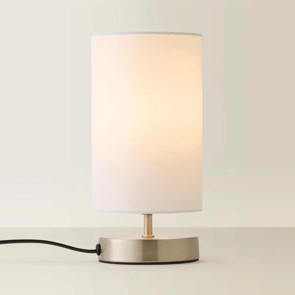 Francis Pair of Brushed Chrome Touch Table Lamps - White – image 5