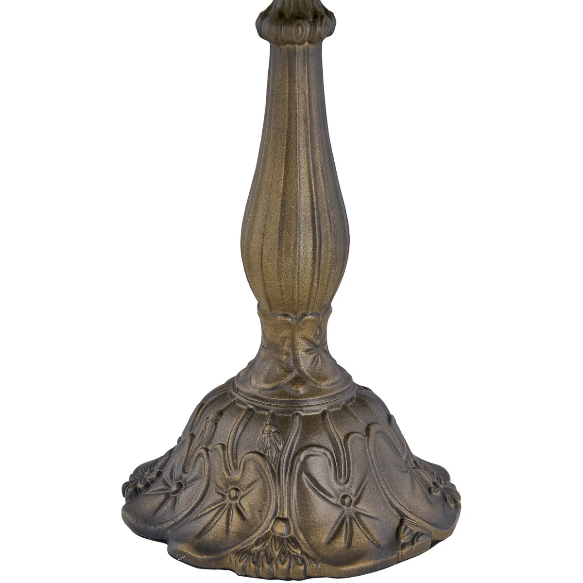 Nicolson Table Lamp With Shade - Antique Brass And Tiffany Decorated Glass – image 2