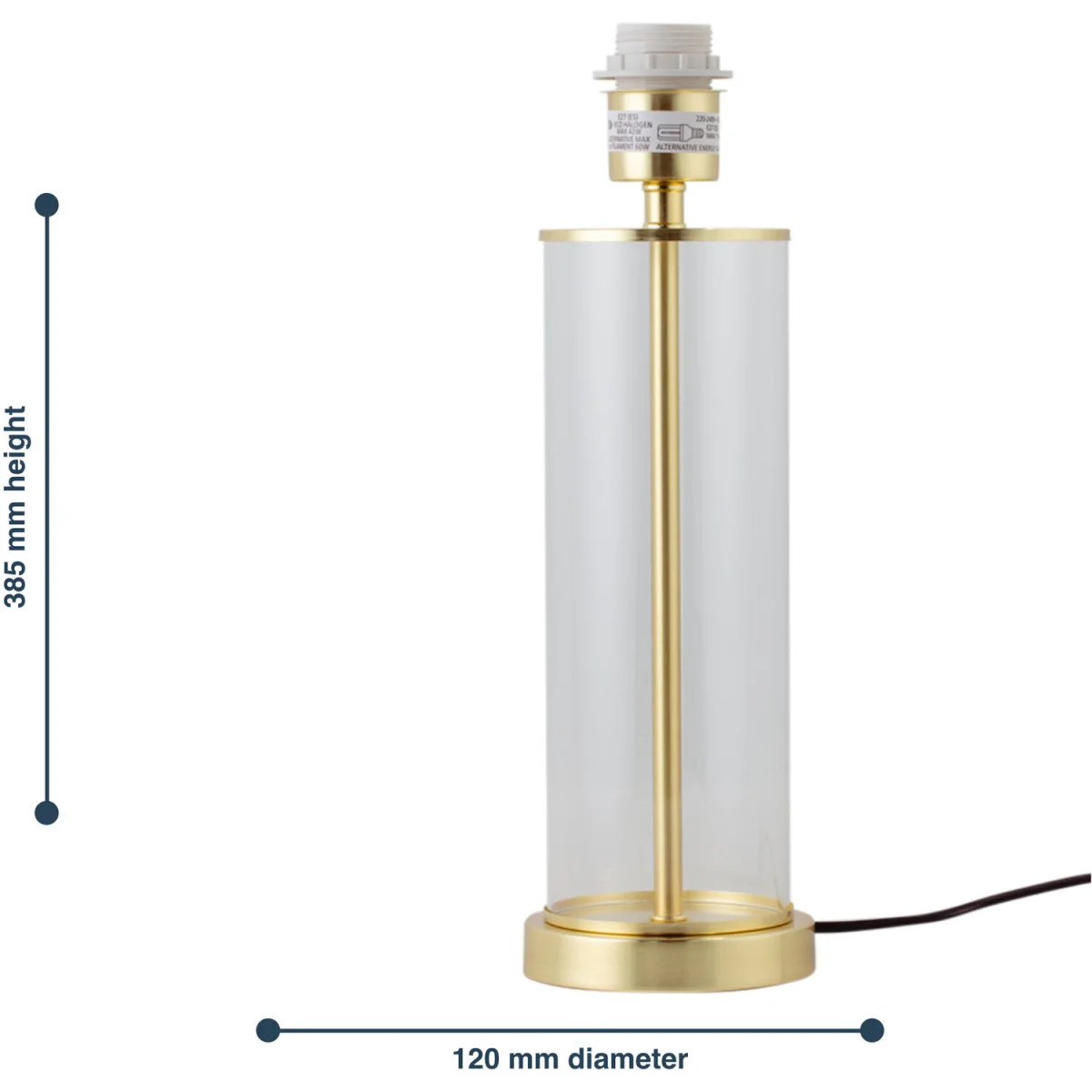 Aura Base Only Table Lamp - Satin Brass Plate With Clear Glass Detail – image 2