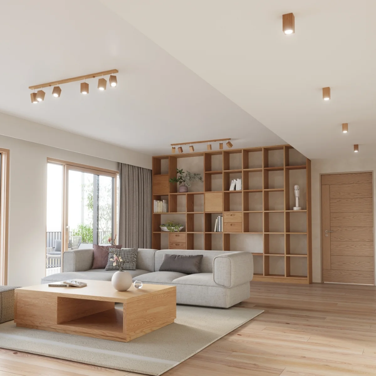 Ceiling lamp KEKE 4 oak - oak – image 4