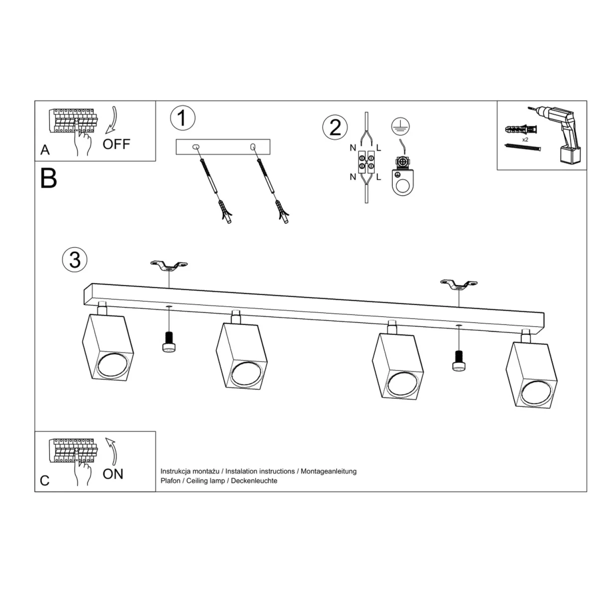 Ceiling lamp KEKE 4 oak - oak – image 6