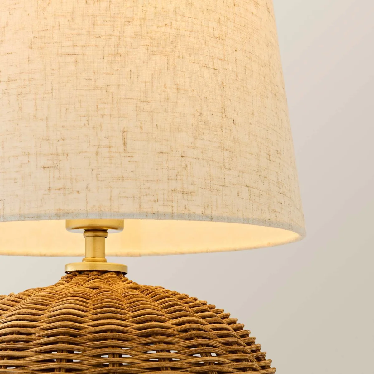 Henrietta Natural Wicker Base with Linen Shade Table Lamp - Brown / No – image 5